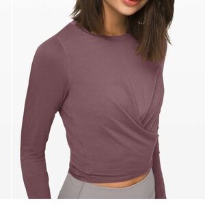 Lululemon Time to Restore Long Sleeve Antique Bark Sz 6